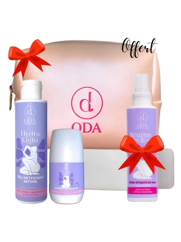 oda-trousse-gel-nettoyant-intime-150ml-rollon-eclaircissant-20ml-brume-deo-et-soin-intime-150ml-offert